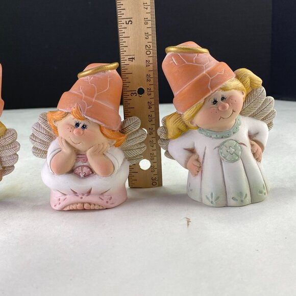 Cracked Flower Pot Garden Fairy Angel Figurines Set of 3 - Picture 8 of 8